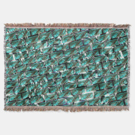 Licht blauw, belletjes op raster of baksteen effec deken