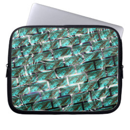 Licht blauw, belletjes op raster of baksteen effec laptop sleeve