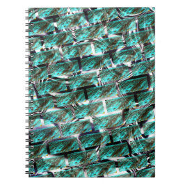 Licht blauw, belletjes op raster of baksteen effec notitieboek