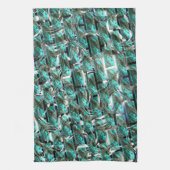 Licht blauw, belletjes op raster of baksteen effec theedoek (Verticaal)