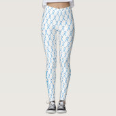 Licht Blauw Bewustmakingslint Aangepaste woorden L Leggings (Voorkant)