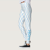 Licht Blauw Bewustmakingslint Aangepaste woorden L Leggings (Links)