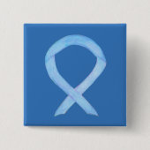 Licht blauw bewustzijn Ribbon Aangepaste Buttonnen Vierkante Button 5,1 Cm (Voorkant)
