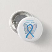 Licht blauw bewustzijn Ribbon Angel Art Buttonnen Ronde Button 3,2 Cm (Voorkant /achterkant)
