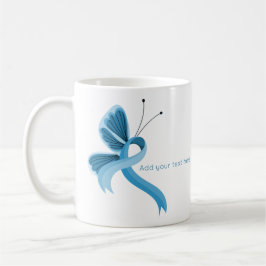 Licht blauw bewustzijn Ribbon Butterfly Coffee Mok