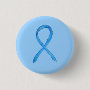 Licht blauw bewustzijn Ribbon Custom Art Pin Butto Ronde Button 3,2 Cm