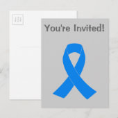 Licht blauw bewustzijn uitnodiging briefkaart (Voorkant / Achterkant)