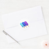 Licht Blauw, Blauw en Paarse IJs Poppen Ronde Sticker (Envelop)