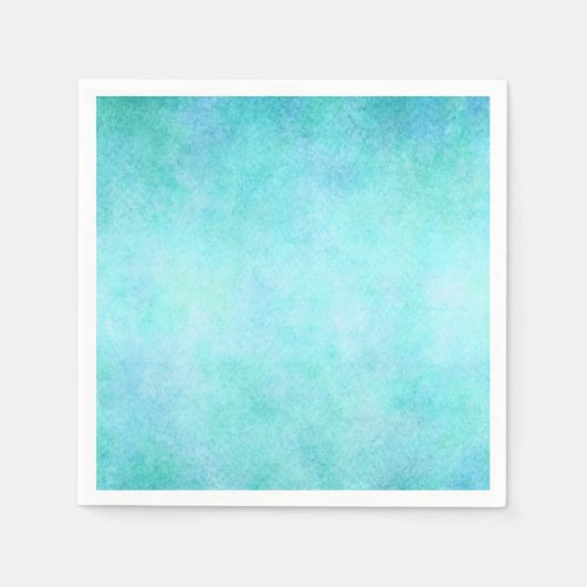 Licht blauw Blauwgroen Aqua-Waterverf papier kleur Servet (Voorkant)