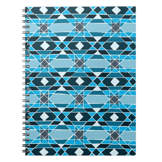 Licht blauw/blauwgroen Quilt Pattern-Notitieboek Notitieboek (Voorkant)
