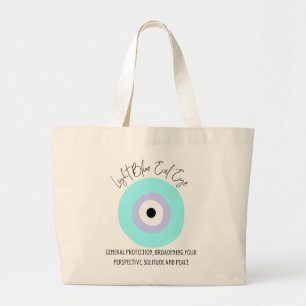 Licht blauw bocht Oogamel Grote Tote Bag