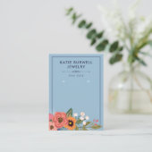 Licht blauw boho Flowers die beeldscherm verdienen Visitekaartje (Staand voorkant)