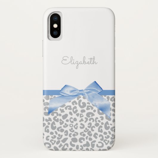 Licht blauw bord met Trendy Leopard-afdruk en -naa Case-Mate iPhone Case (Achterkant)