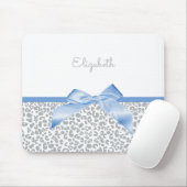 Licht blauw bord met Trendy Leopard-afdruk en -naa Muismat (Met muis)