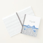 Licht blauw bord met Trendy Leopard-afdruk en -naa Notitieboek (Binnen)