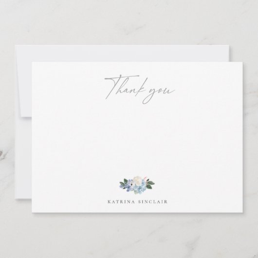 Licht blauw Botanisch Hartelijk dank Bedankkaart (Voorkant)