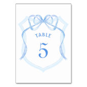 Licht Blauw Bow Crest Tafelnummer (Voorkant)