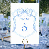 Licht Blauw Bow Crest Tafelnummer