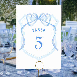 Licht Blauw Bow Crest Tafelnummer