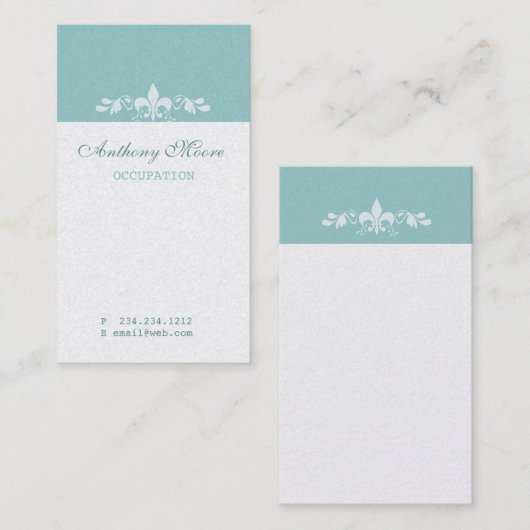 Licht blauw charmant Frans Fleur De Lis Motif Visitekaartje (Voorkant / Achterkant)