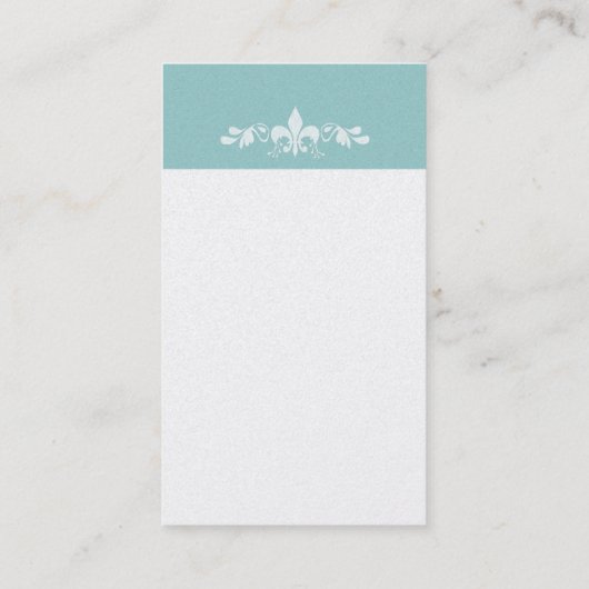 Licht blauw charmant Frans Fleur De Lis Motif Visitekaartje (Achterkant)