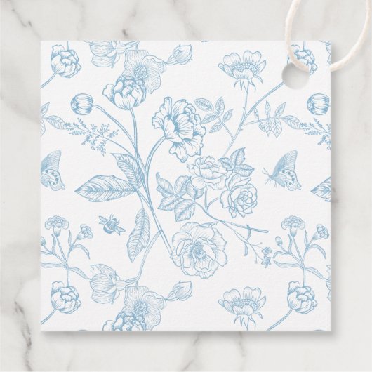 Licht Blauw Crest Monogram Bruiloft Dank u Bedankjes Labels (Achterkant)