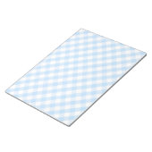 Licht blauw diagonaal gingham-patroon notitieblok (Schuin)