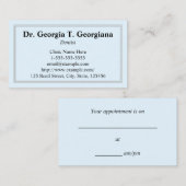 Licht blauw, eenvoudig, professioneel Visitekaartj Afsprakenkaartje (Voorkant / Achterkant)