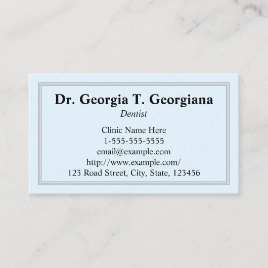 Licht blauw, eenvoudig, professioneel Visitekaartj Afsprakenkaartje (Voorkant)