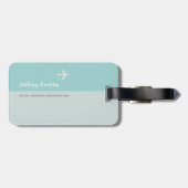 Licht blauw elegant en modern Aero-reizen Bagagelabel (Achterkant horizontaal)