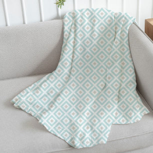 Licht blauw en beige patroon fleece deken