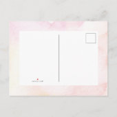 Licht blauw en Blush roze | Modern Birthday Party Uitnodiging Briefkaart (Achterkant)