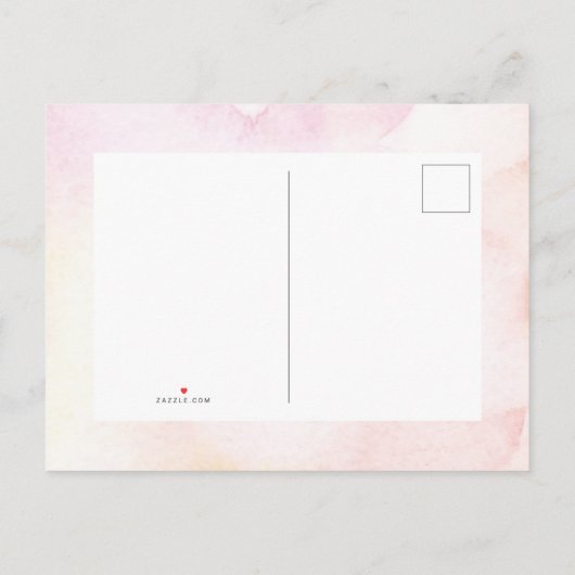 Licht blauw en Blush roze | Modern Birthday Party Uitnodiging Briefkaart (Achterkant)