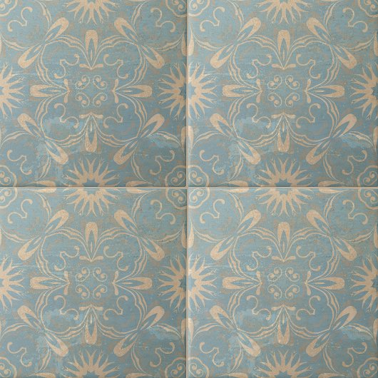 Licht blauw en crème mozaïek verontruste steen-loo tegeltje