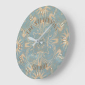 Licht blauw en crème-mozaïekvormig, eenzijdig grote klok (Hoek)