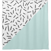 Licht blauw en geometrisch patroon douchegordijn (Voorkant)