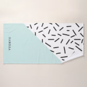 Licht blauw en Geometrisch Patroon op maat Badhanddoek (Badhanddoek)