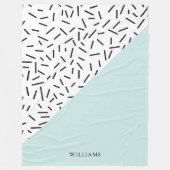 Licht blauw en Geometrisch Patroon op maat Fleece Deken (Voorkant)