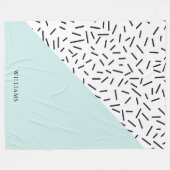 Licht blauw en Geometrisch Patroon op maat Fleece Deken (Voorkant (Horizontaal))