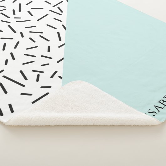 Licht blauw en Geometrisch Patroon op maat Sherpa Deken (3/4)