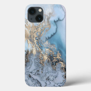 Licht blauw en goudmarmer iPhone 6/6-Hoesje Case-Mate iPhone Case