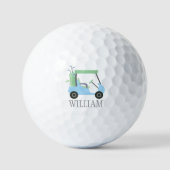 Licht blauw en Groen Golf Kart op maat Golfballen (Voorkant)