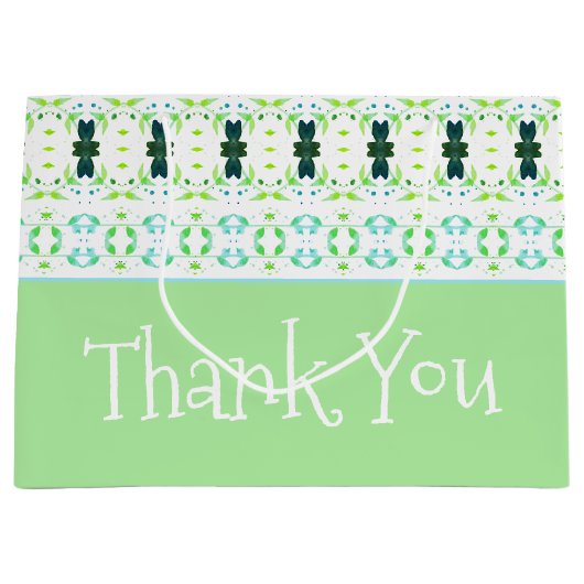 Licht blauw en groen groot cadeauzakje (Voorkant)