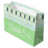 Licht blauw en groen groot cadeauzakje (Achterkant Gekanteld)