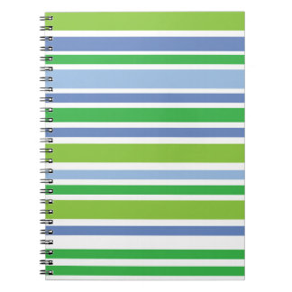 Licht blauw en groen strepen rond Notitieboek