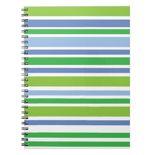 Licht blauw en groen strepen rond Notitieboek (Voorkant)