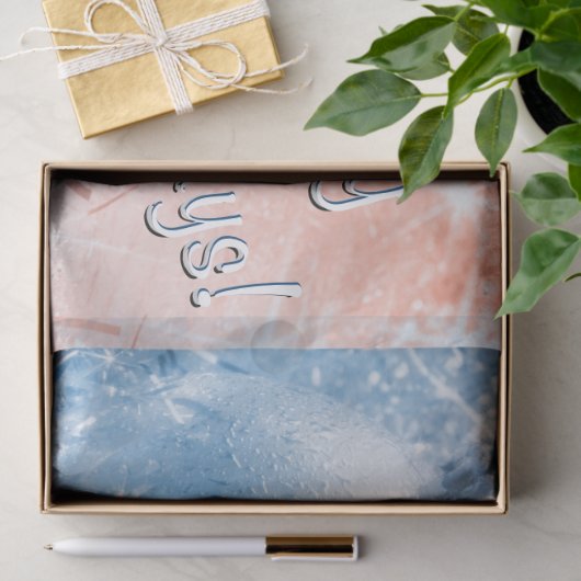 Licht blauw en koraal kerstfeest tissuepapier (Geschenk)