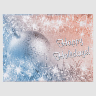 Licht blauw en koraal kerstfeest tissuepapier