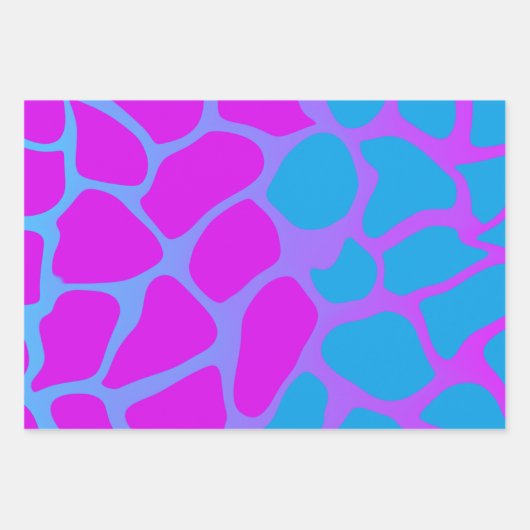 Licht blauw en warm roze verlooppapier inpakpapier vel (Voorkant)