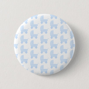 Licht blauw en wit Baby rolpatroon. Ronde Button 5,7 Cm
